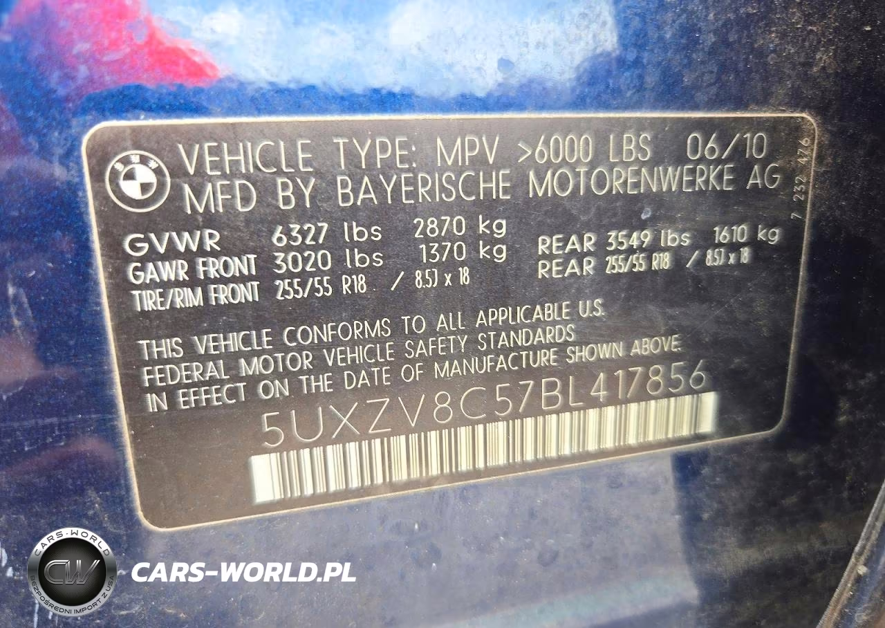 2011 BMW X5 VIN:5UXZV8C57BL417856 - 13