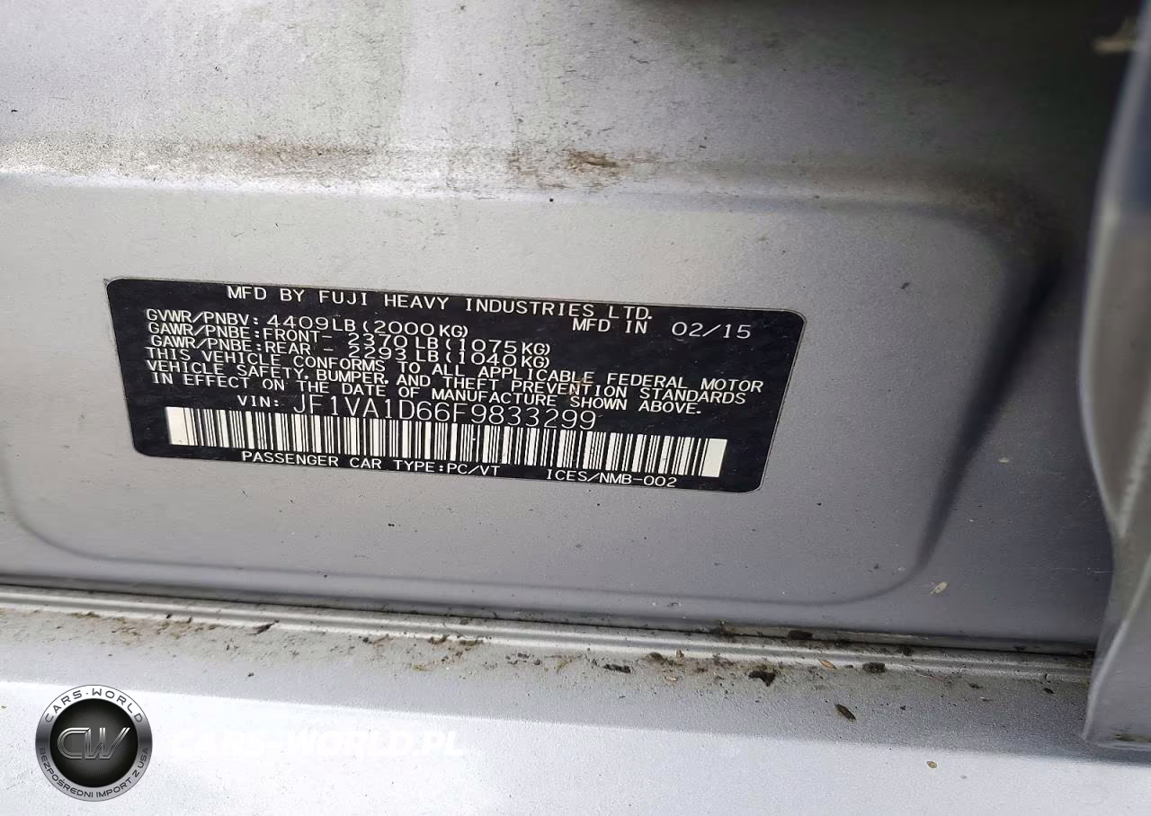 2015 Subaru Wrx Premium VIN:JF1VA1D66F9833299 - 13