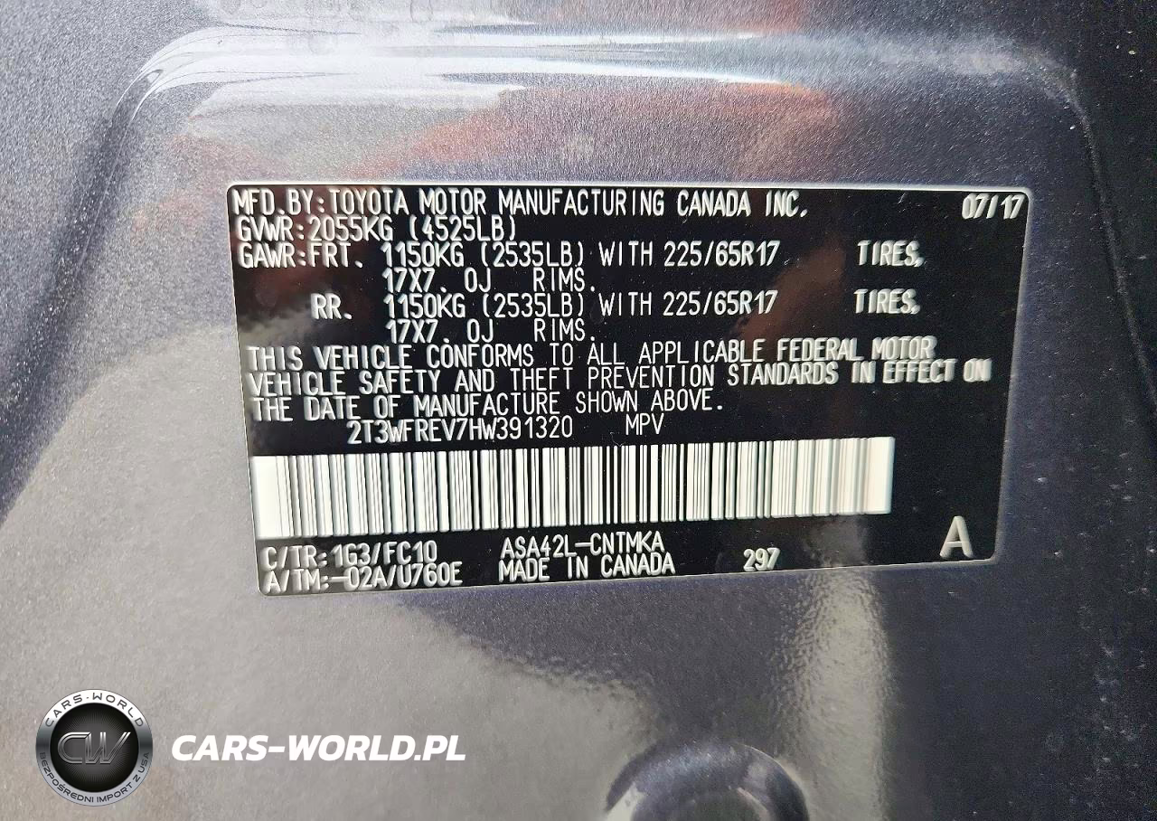 2017 Toyota Rav4 Xle VIN:2T3WFREV7HW391320 - 12