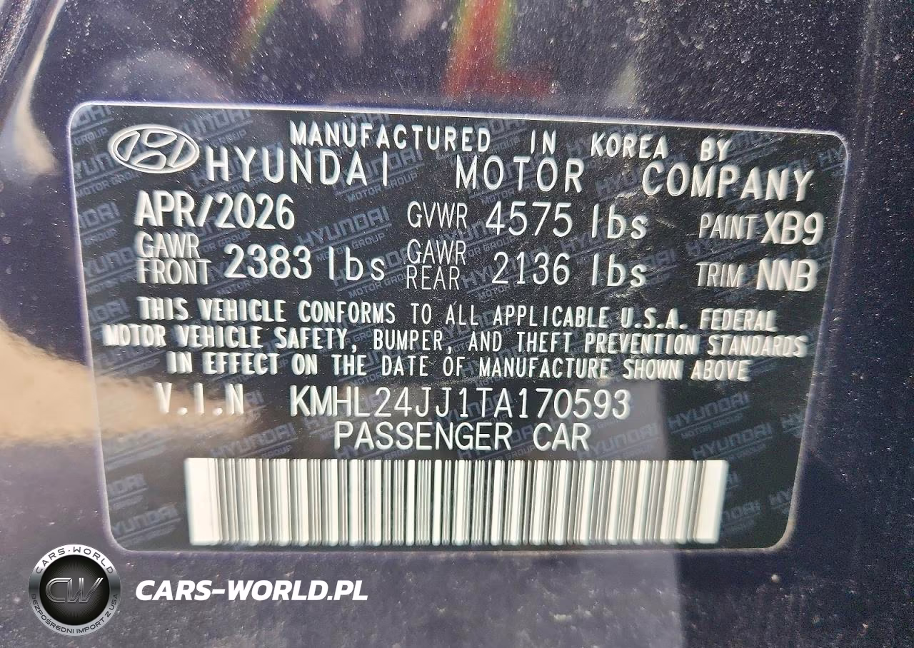 2026 Hyundai Sonata Hybrid Blue VIN:KMHL24JJ1TA170593 - 12