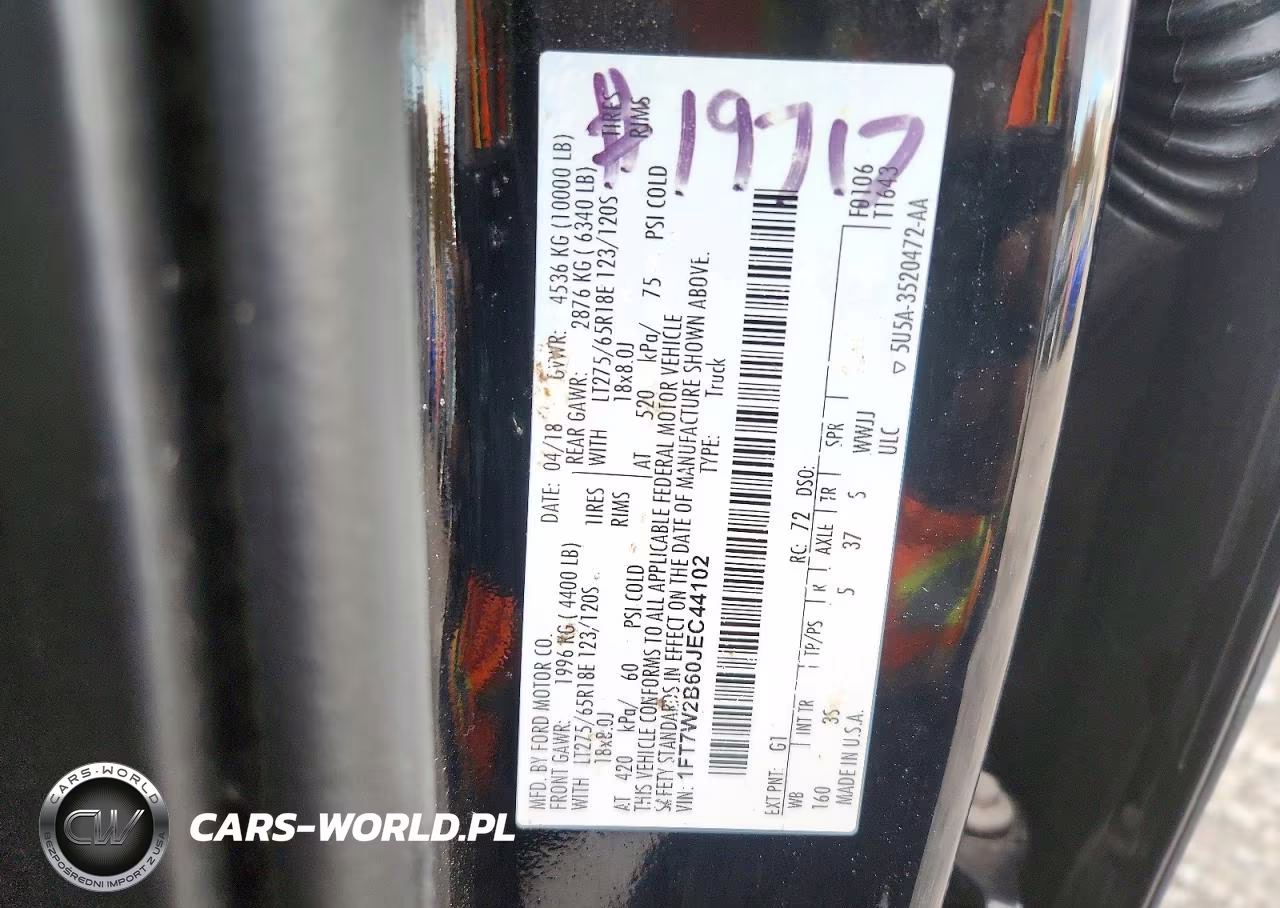 2018 Ford F250 Super Duty VIN:1FT7W2B60JEC44102 - 14
