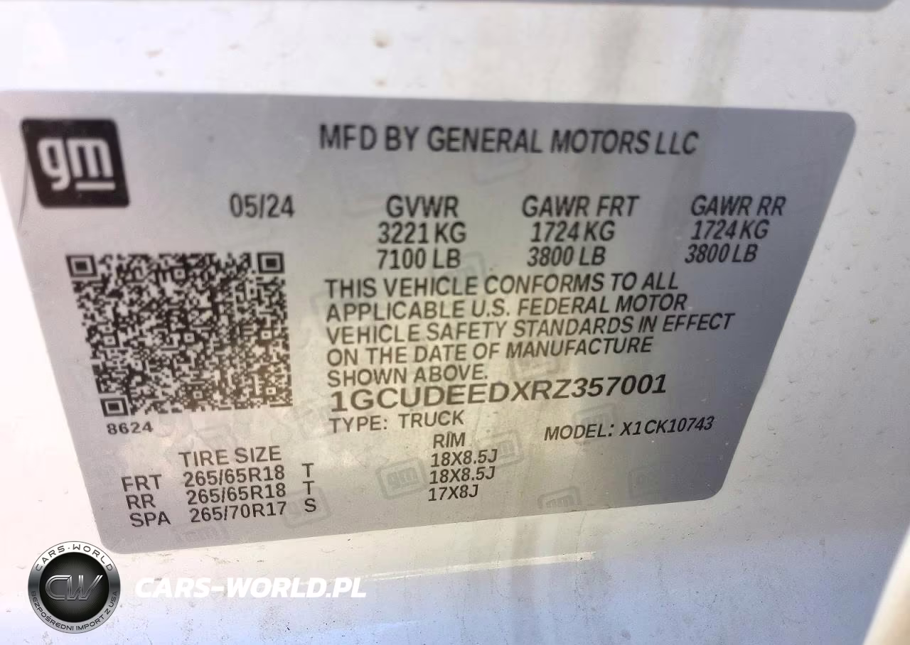 2024 Chevrolet Silverado K1500 Rst VIN:1GCUDEEDXRZ357001 - 12