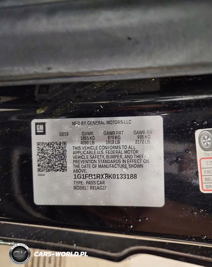 2019 Chevrolet Camaro Ls VIN:1G1FB1RX8K0133188 - 12