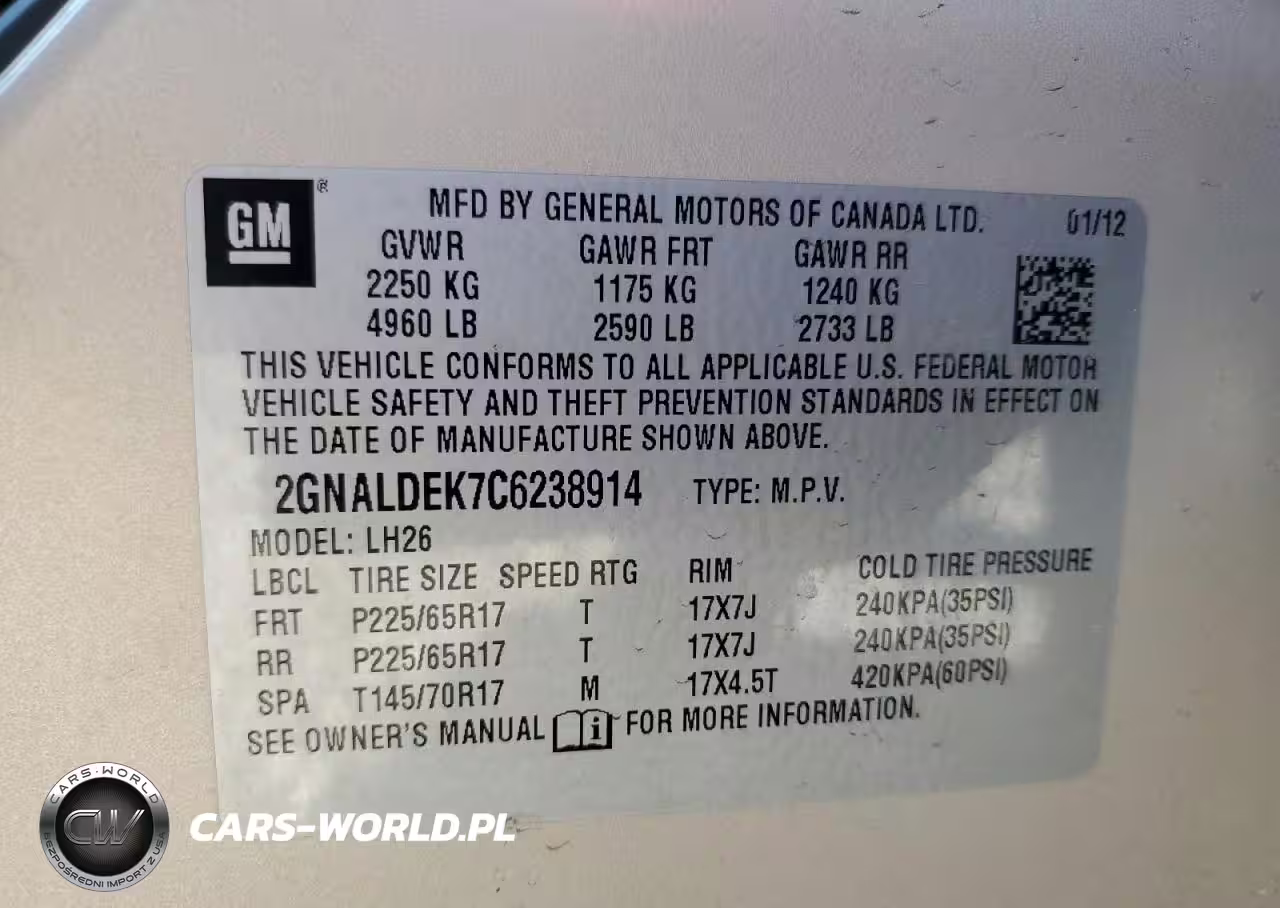 2012 Chevrolet Equinox Lt VIN:2GNALDEK7C6238914 - 12