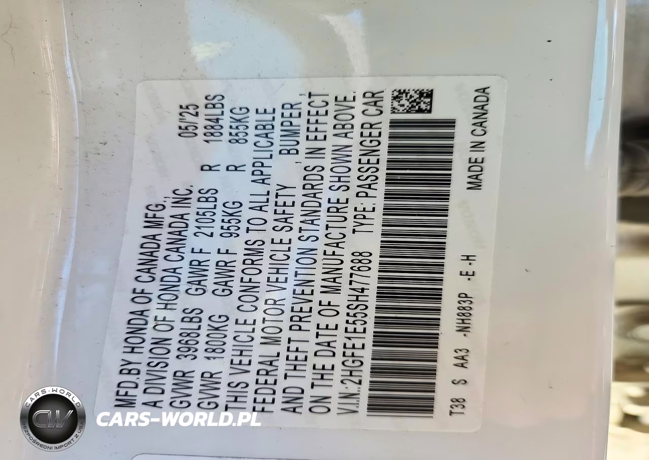 2025 Honda Civic Si VIN:2HGFE1E55SH477688 - 12