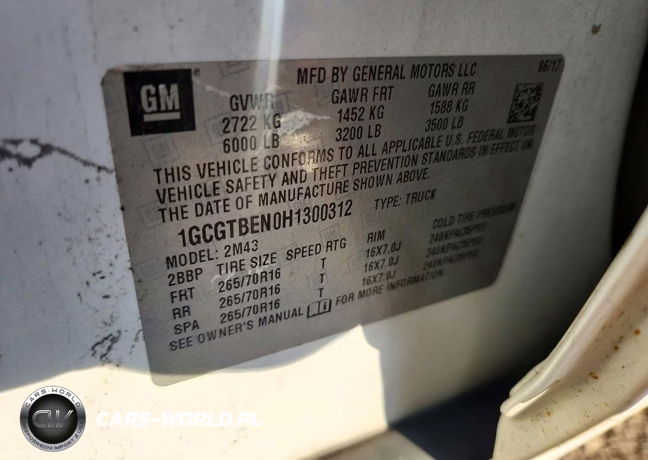 2017 Chevrolet Colorado VIN:1GCGTBEN0H1300312 - 12