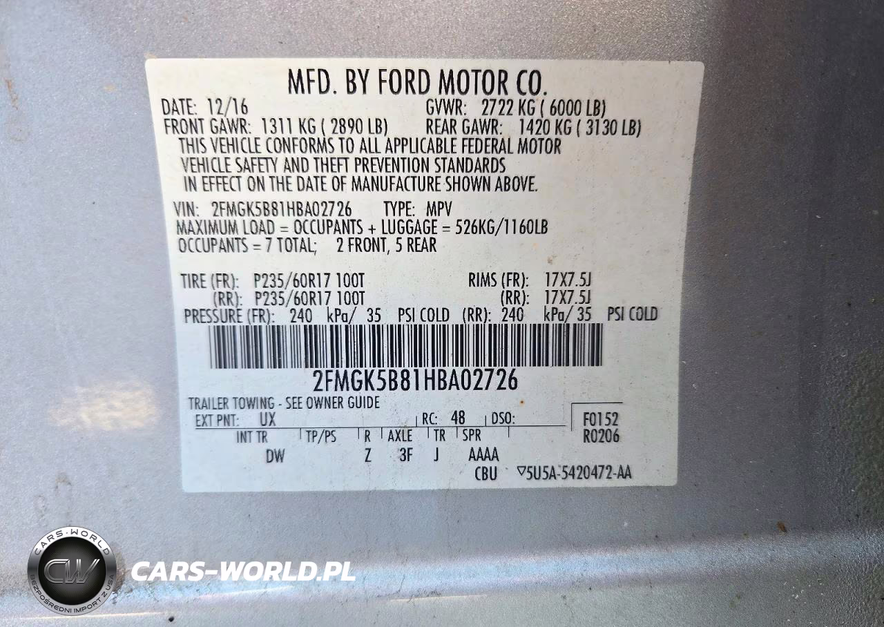 2017 Ford Flex Se VIN:2FMGK5B81HBA02726 - 14