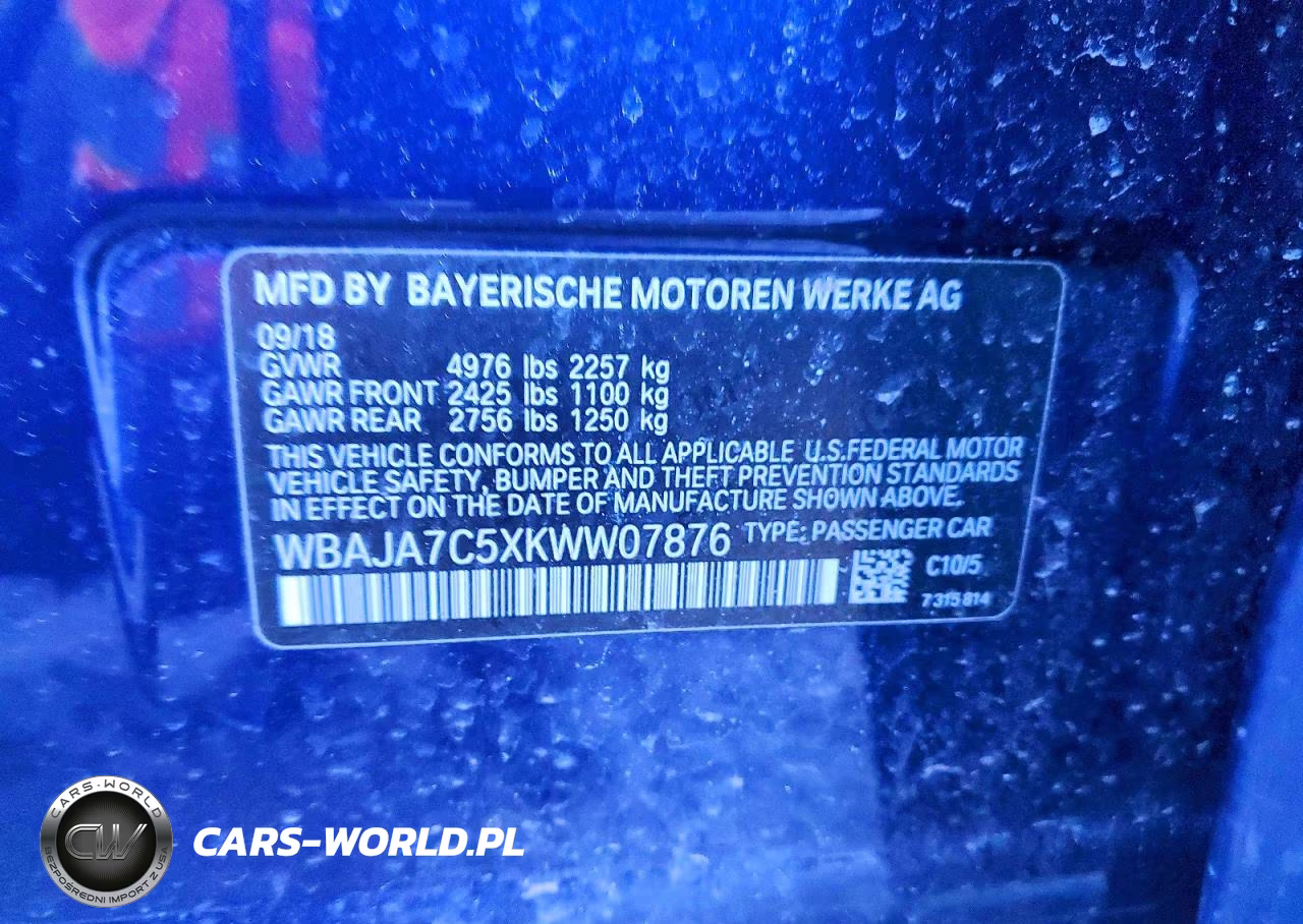 2019 BMW 530 Xi VIN:WBAJA7C5XKWW07876 - 12
