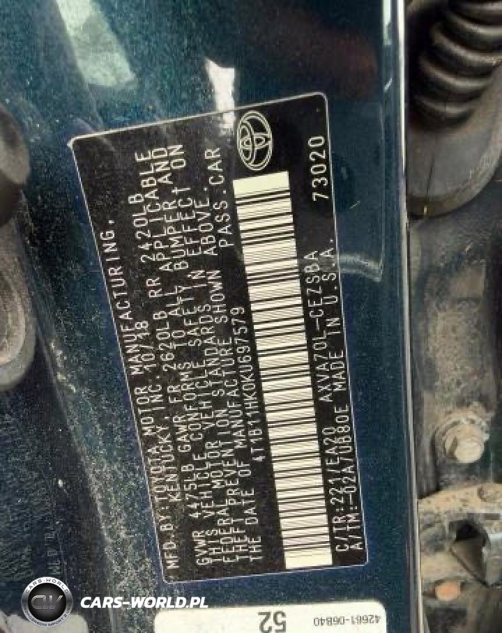 2019 Toyota Camry Se VIN:4T1B11HK0KU697579 - 10