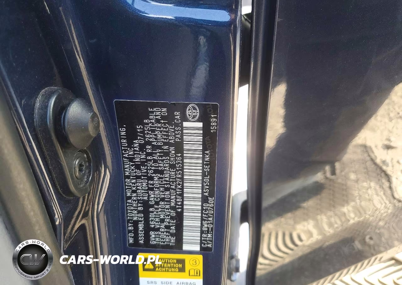 2015 Toyota Camry Le VIN:4T4BF1FK2FR515364 - 12