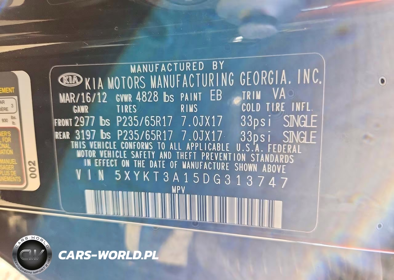 2013 Kia Sorento Lx VIN:5XYKT3A15DG313747 - 13
