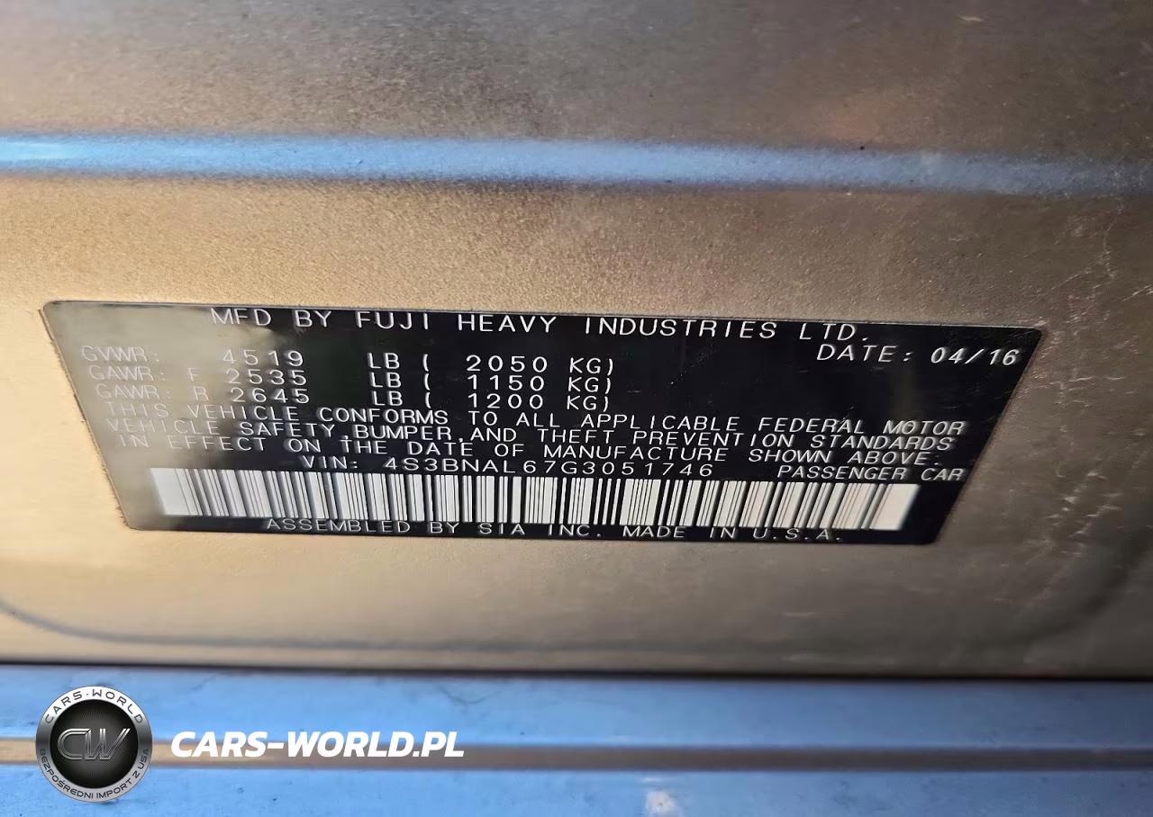 2016 Subaru Legacy 2.5I Limited VIN:4S3BNAL67G3051746 - 13