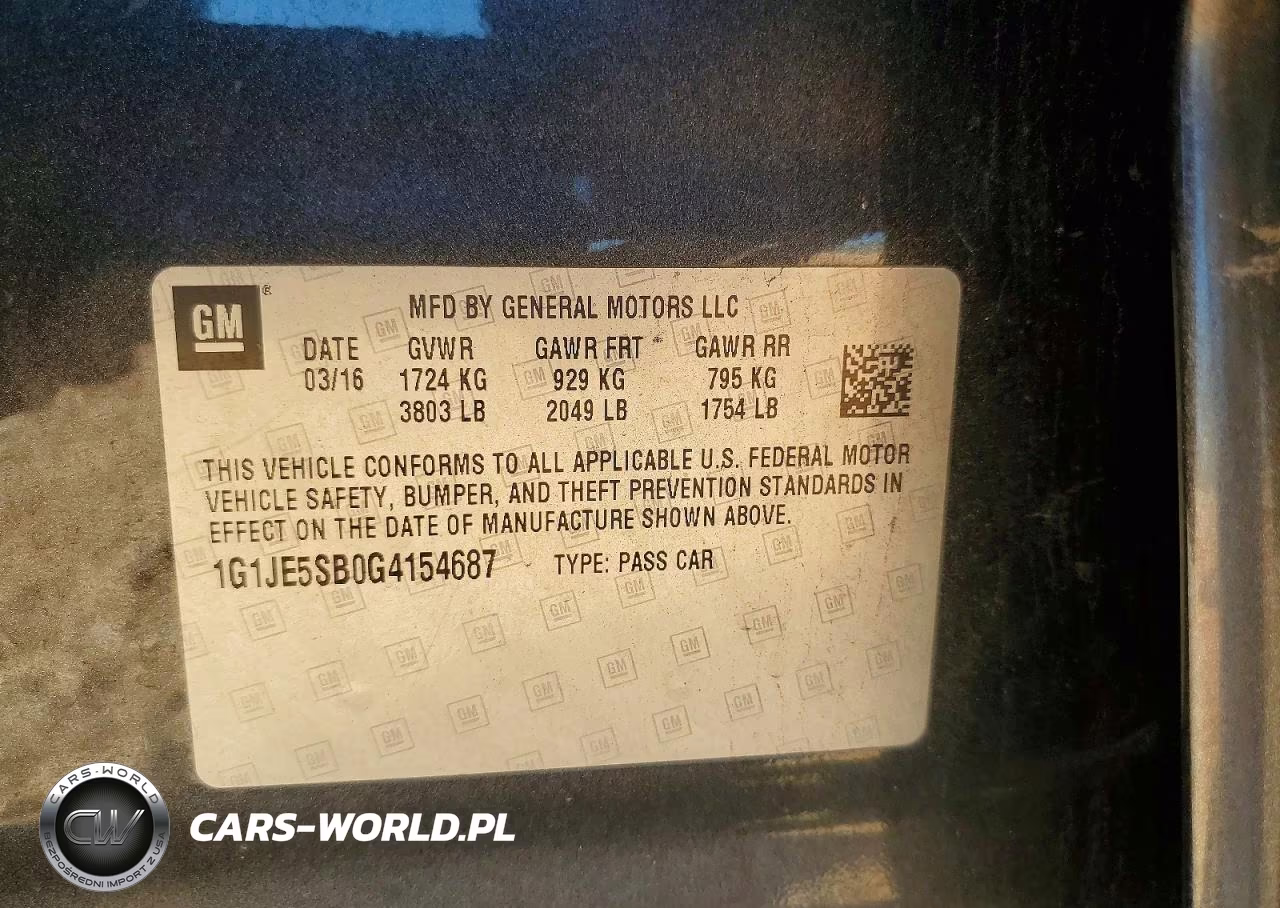 2016 Chevrolet Sonic Ltz VIN:1G1JE5SB0G4154687 - 12