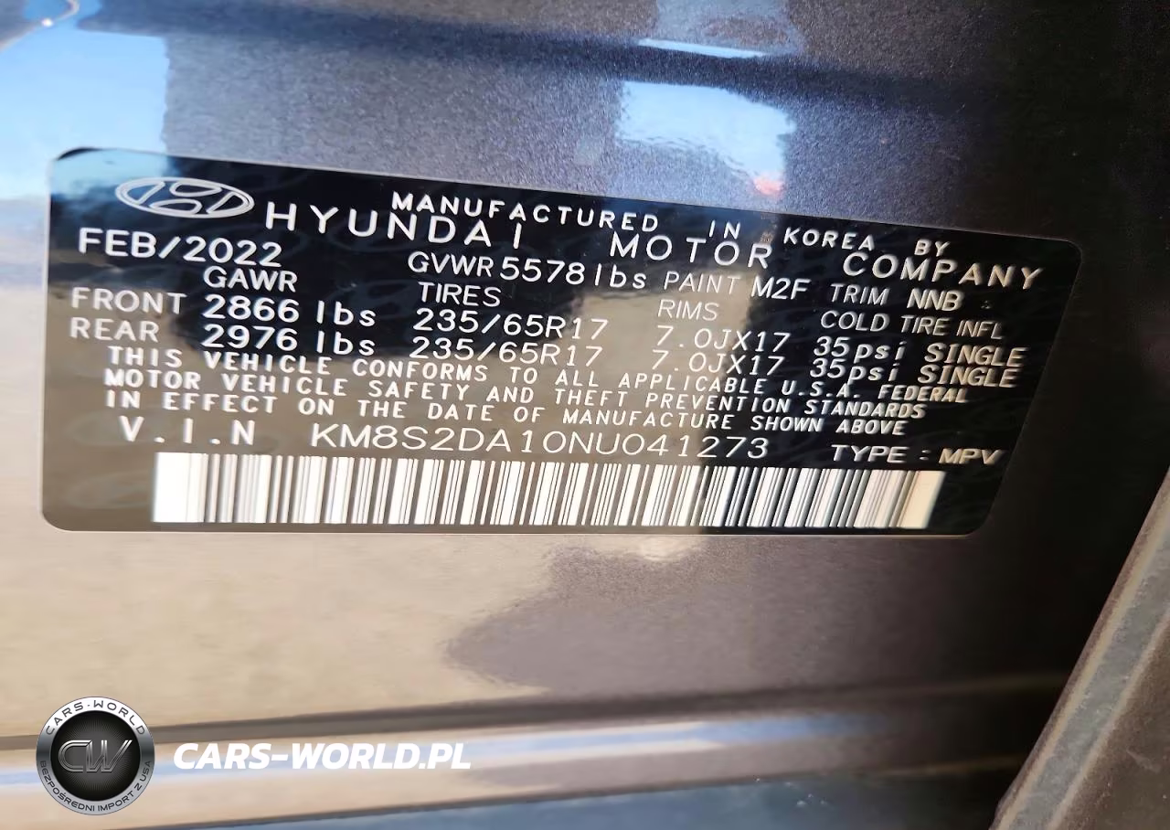 2022 Hyundai Santa Fe Blue VIN:KM8S2DA10NU041273 - 13