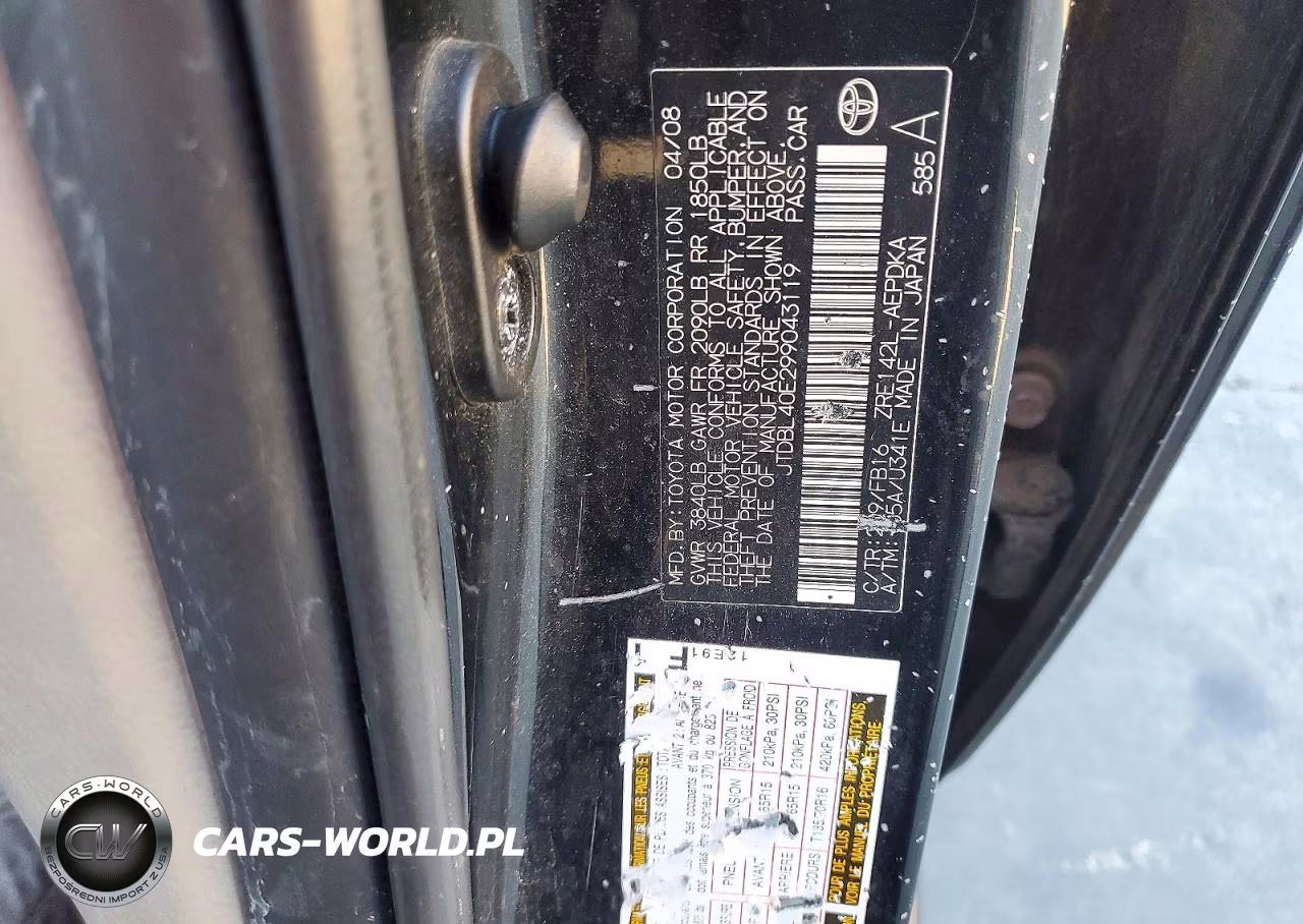 2009 Toyota Corolla Base VIN:JTDBL40E299043119 - 12