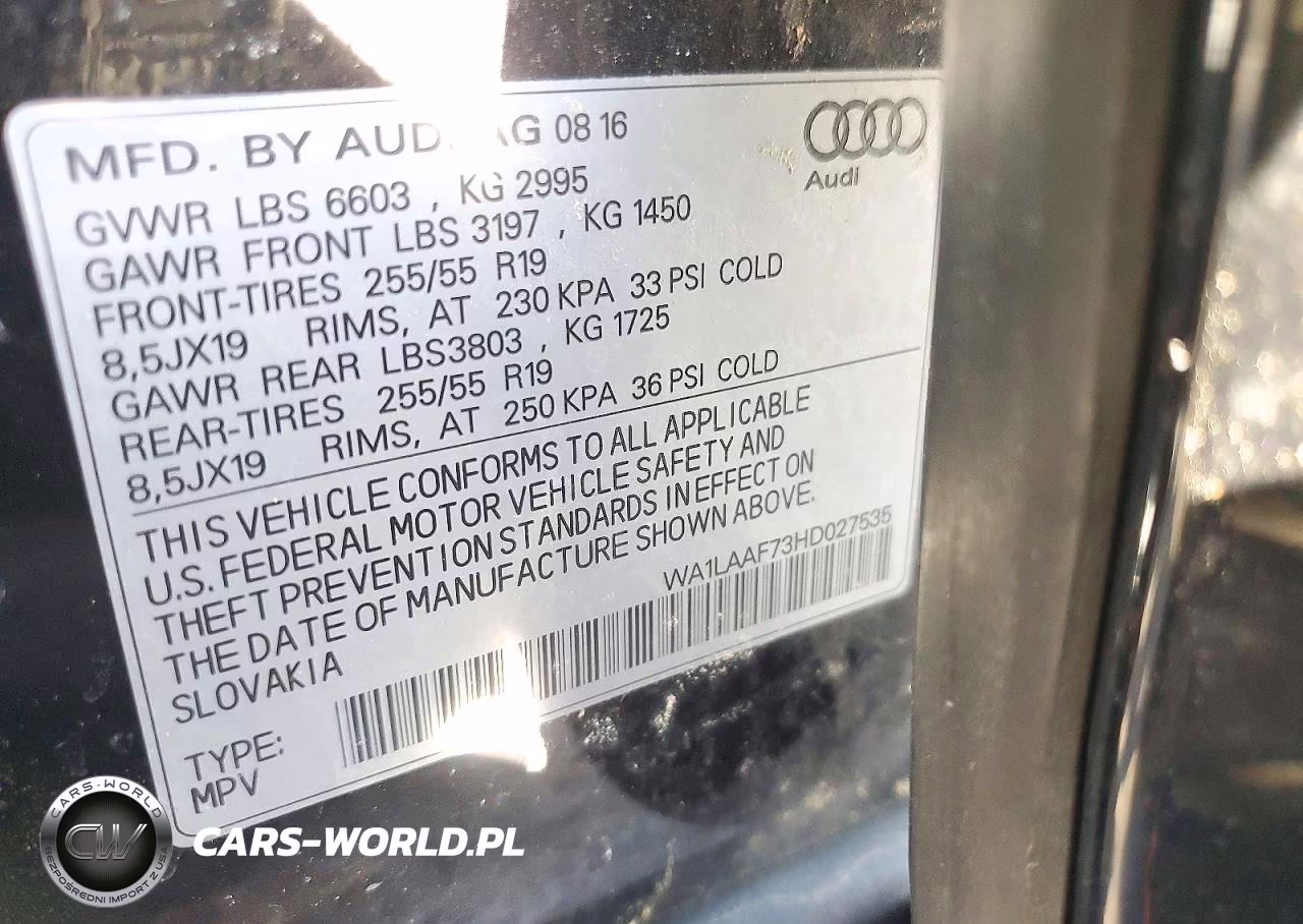 2017 Audi Q7 Premium Plus VIN:WA1LAAF73HD027535 - 13