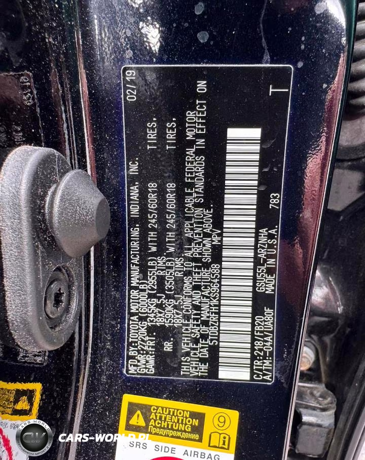 2019 Toyota Highlander Le VIN:5TDBZRFH1KS964588 - 12