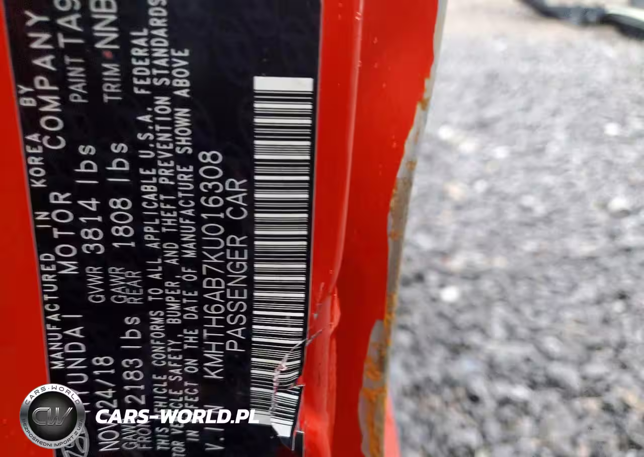 2019 Hyundai Veloster Turbo VIN:KMHTH6AB7KU016308 - 12