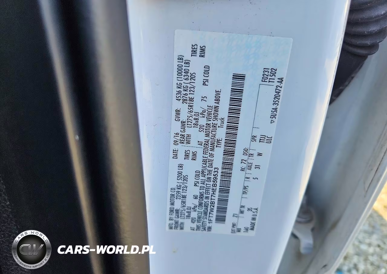 2017 Ford F250 Super Duty VIN:1FT7W2BT7HEB59533 - 13