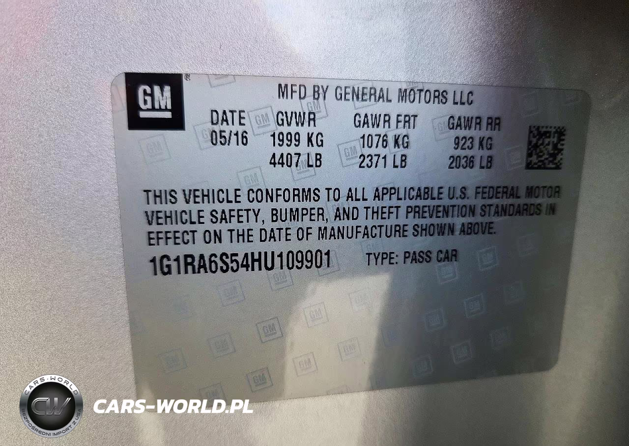 2017 Chevrolet Volt Lt VIN:1G1RA6S54HU109901 - 12