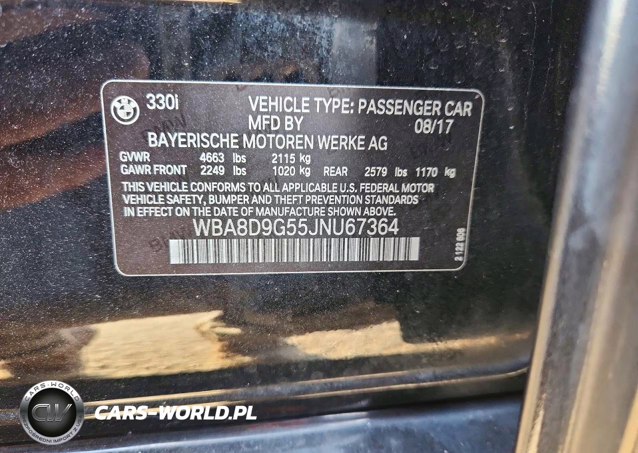 2018 BMW 330 Xi VIN:WBA8D9G55JNU67364 - 12