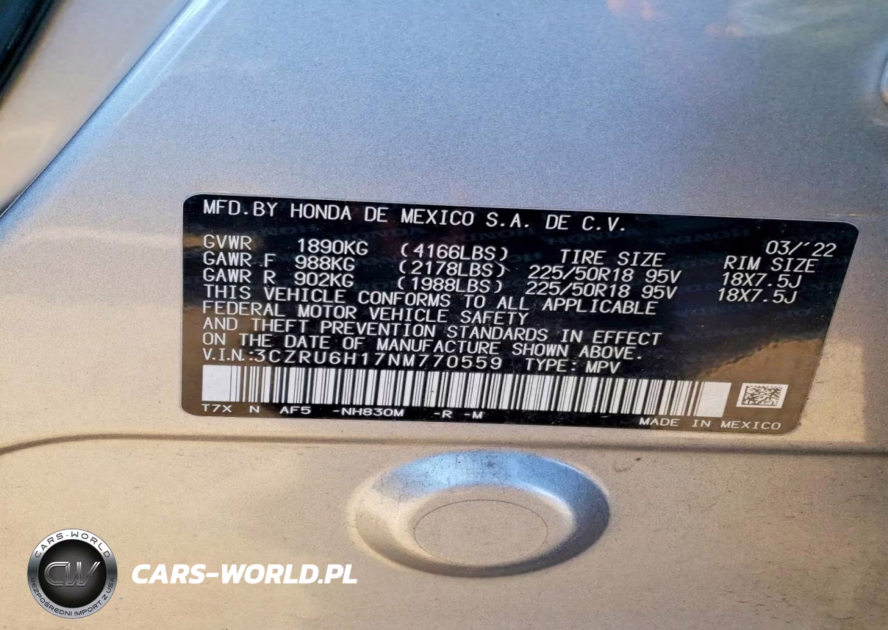 2022 Honda Hr-V Sport VIN:3CZRU6H17NM770559 - 12