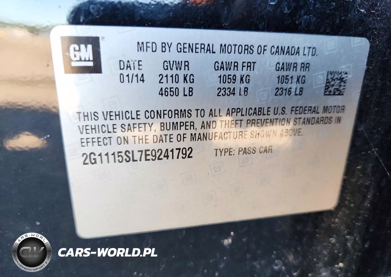 2014 Chevrolet Impala Lt VIN:2G1115SL7E9241792 - 12