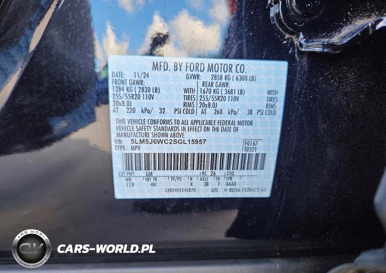 2025 Lincoln Aviator VIN:5LM5J6WC2SGL15957 - 13