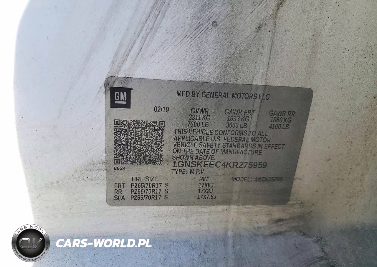 2019 Chevrolet Tahoe K1500 VIN:1GNSKEEC4KR275959 - 13