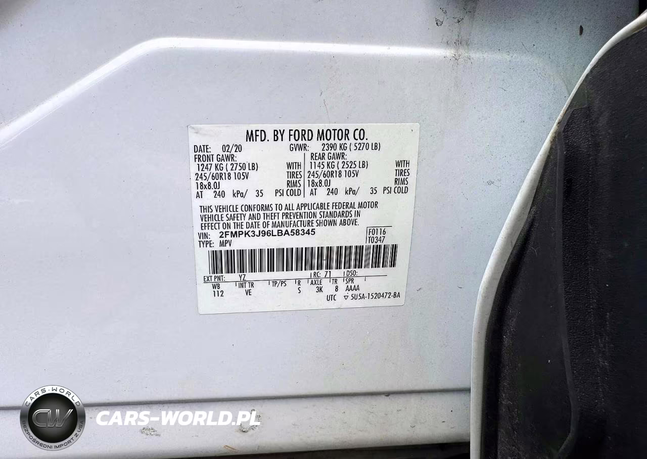 2020 Ford Edge Sel VIN:2FMPK3J96LBA58345 - 12