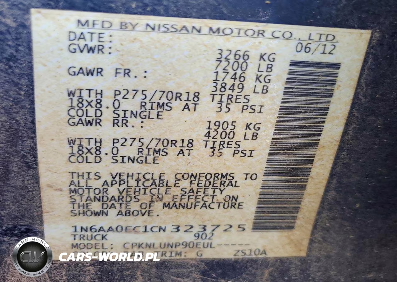 2012 Nissan Titan Sv VIN:1N6AA0EC1CN323725 - 13
