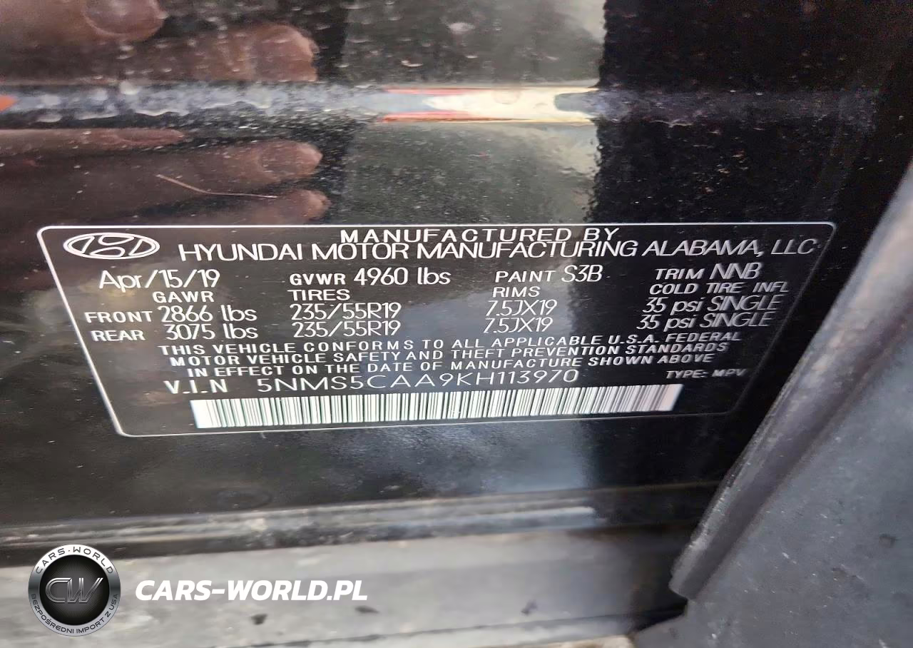 2019 Hyundai Santa Fe Limited 2.0T VIN:5NMS5CAA9KH113970 - 13