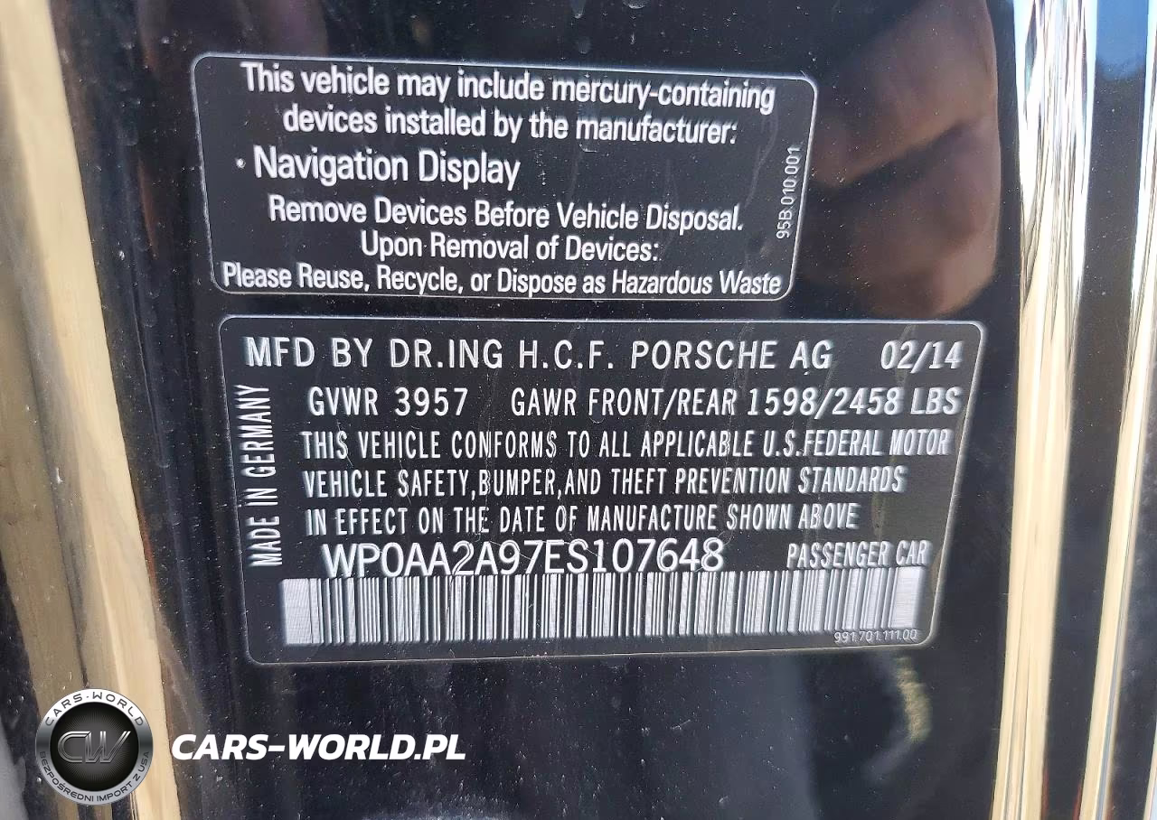 2014 Porsche 911 Carrera VIN:WP0AA2A97ES107648 - 12