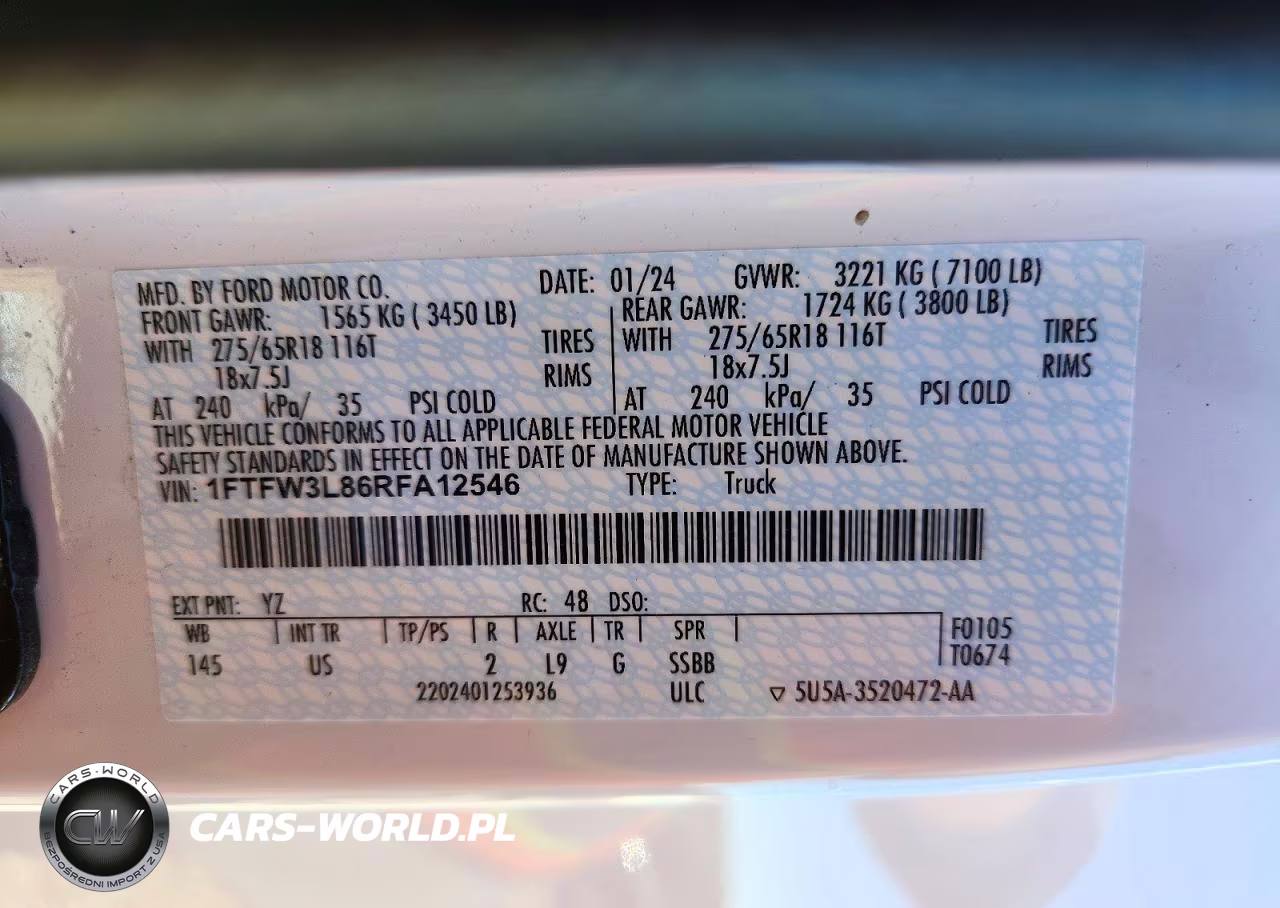 2024 Ford F150 Xlt VIN:1FTFW3L86RFA12546 - 12