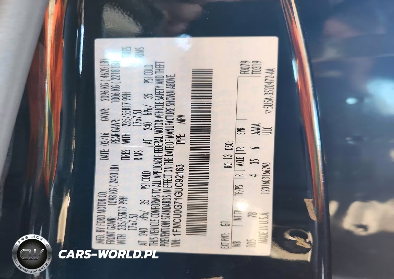 2016 Ford Escape Se VIN:1FMCU0G71GUC92163 - 13