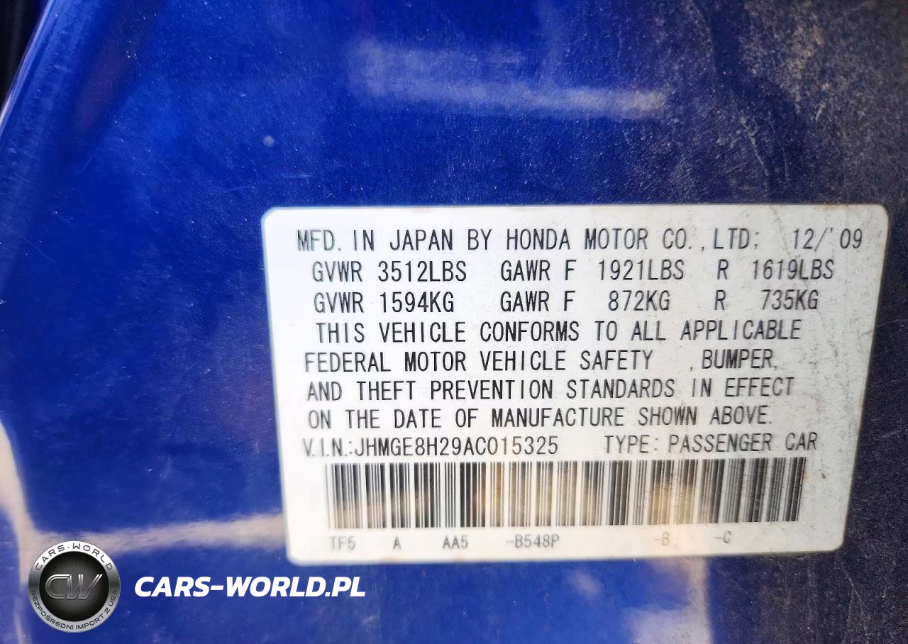 2010 Honda Fit VIN:JHMGE8H29AC015325 - 12