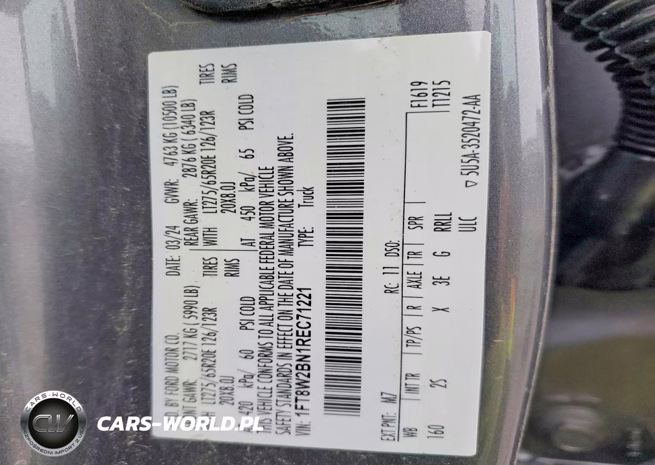 2024 Ford F250 Super Duty VIN:1FT8W2BN1REC71221 - 12