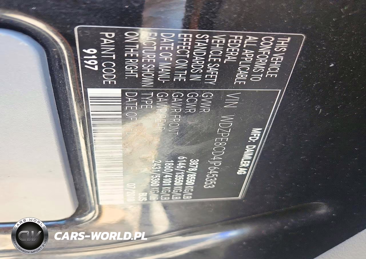 2018 Mercedes-Benz Sprinter 2500 VIN:WDZPE8CD4JP645353 - 13