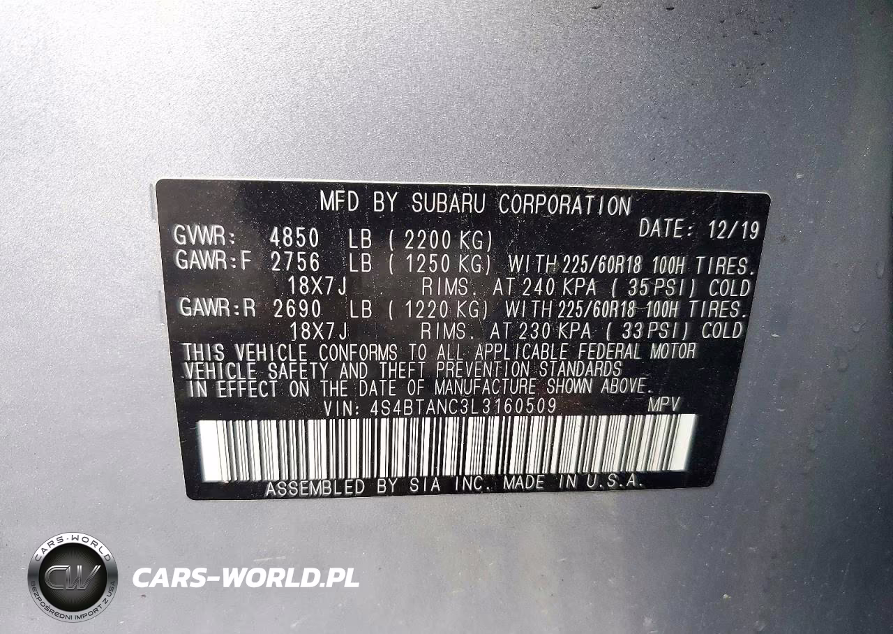 2020 Subaru Outback Limited VIN:4S4BTANC3L3160509 - 13