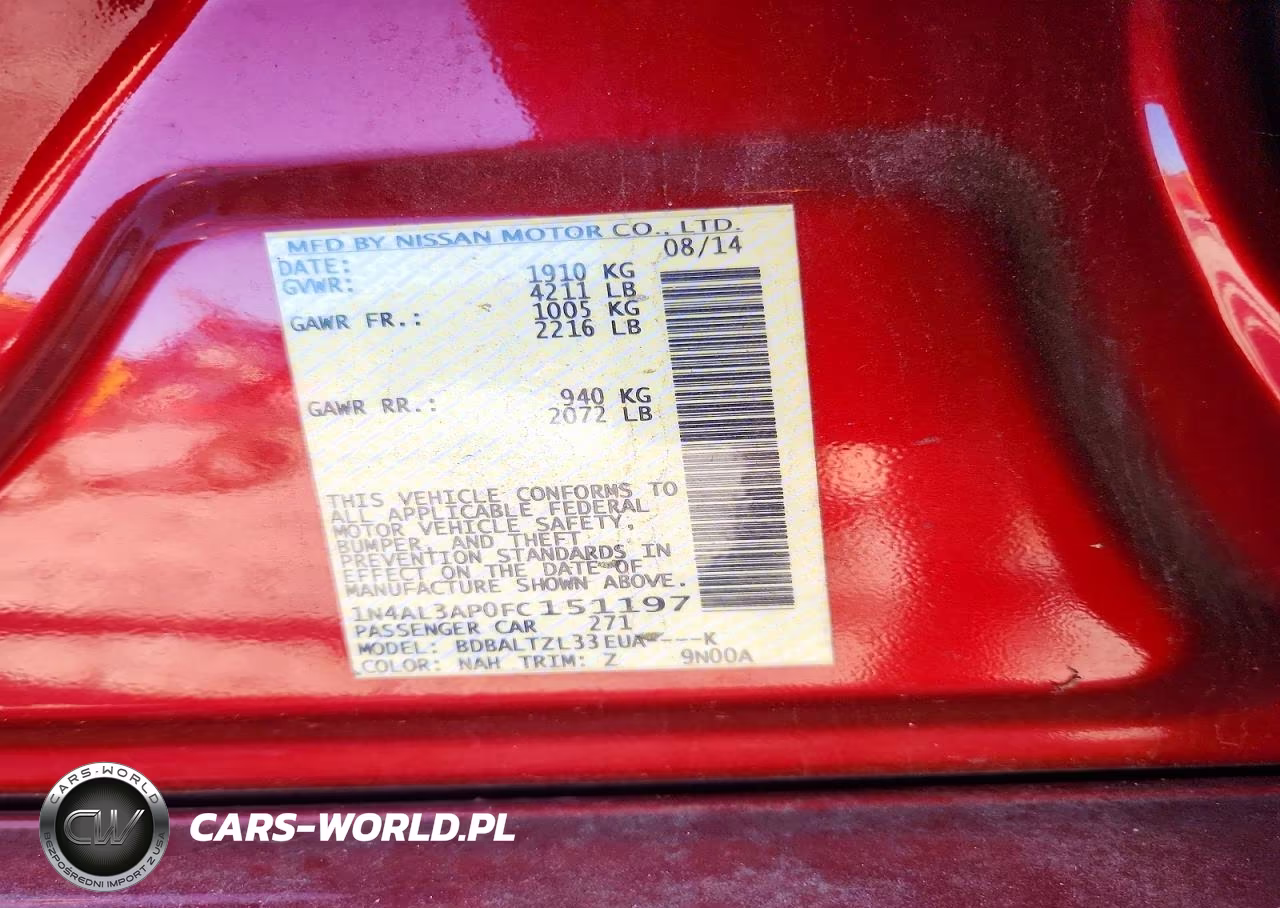 2015 Nissan Altima 2.5 Sl VIN:1N4AL3AP0FC151197 - 12