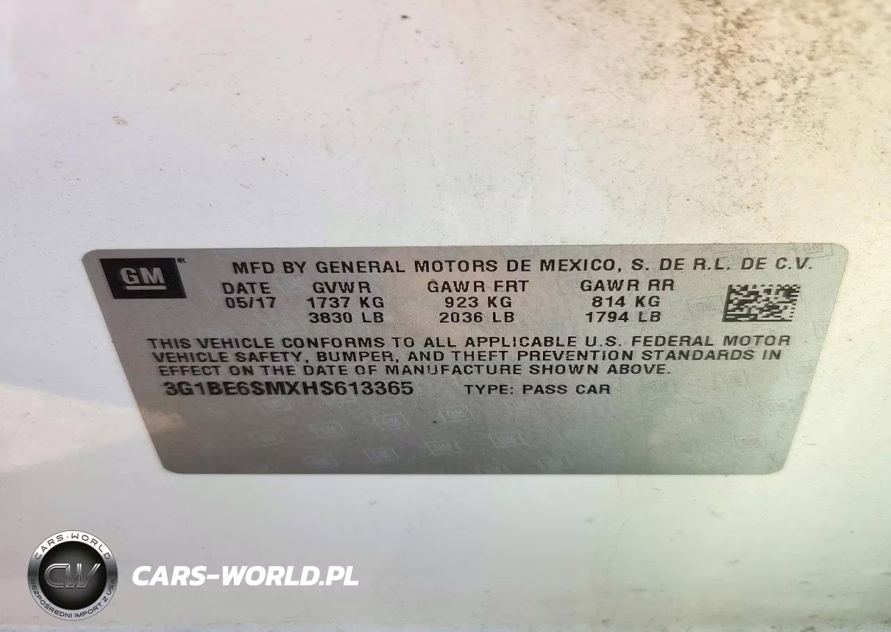 2017 Chevrolet Cruze Lt VIN:3G1BE6SMXHS613365 - 13