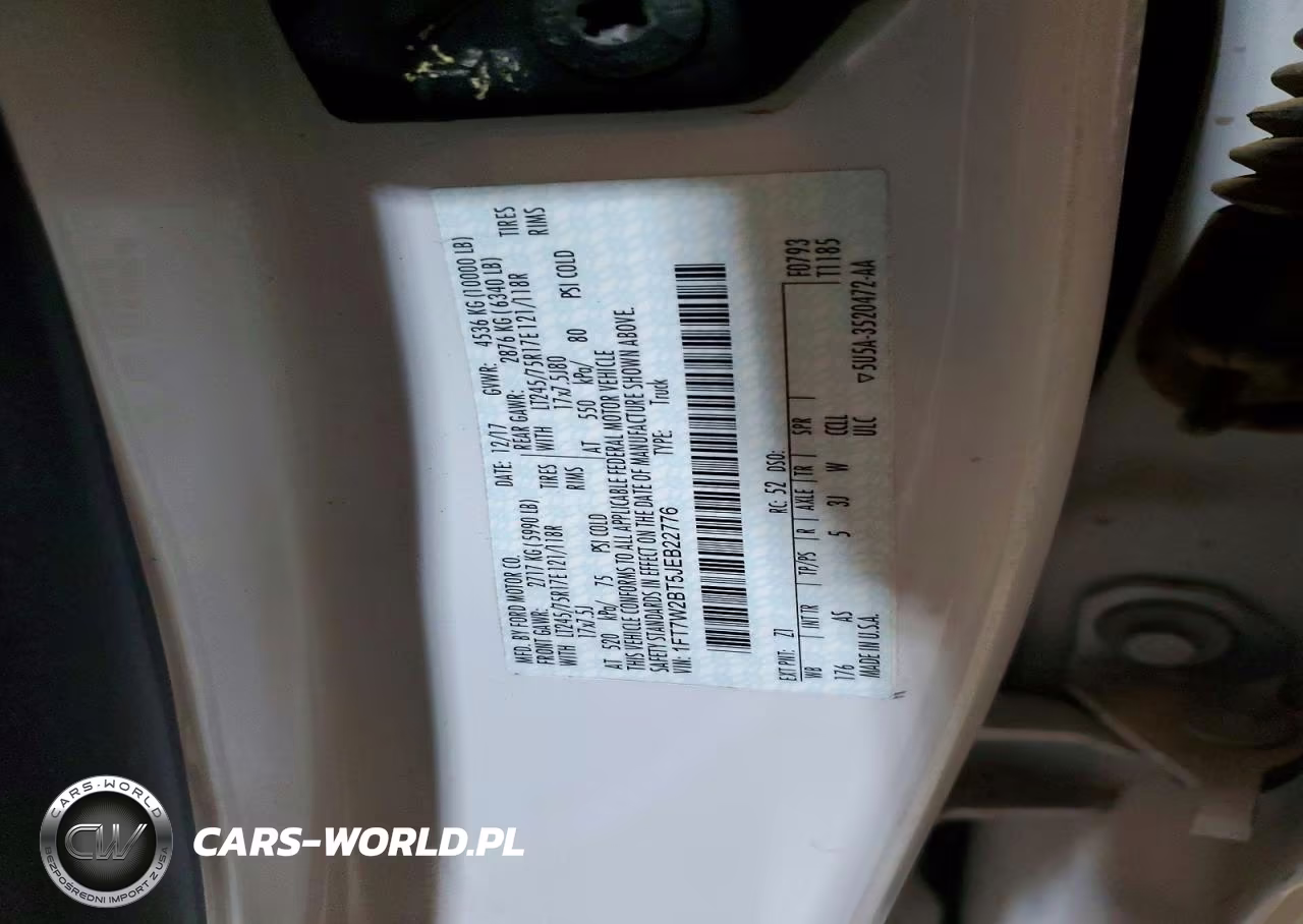 2018 Ford F250 Super Duty VIN:1FT7W2BT5JEB22776 - 12