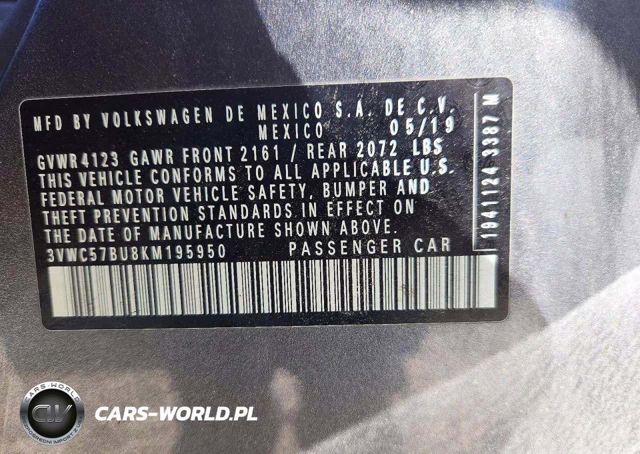 2019 Volkswagen Jetta S VIN:3VWC57BU8KM195950 - 13