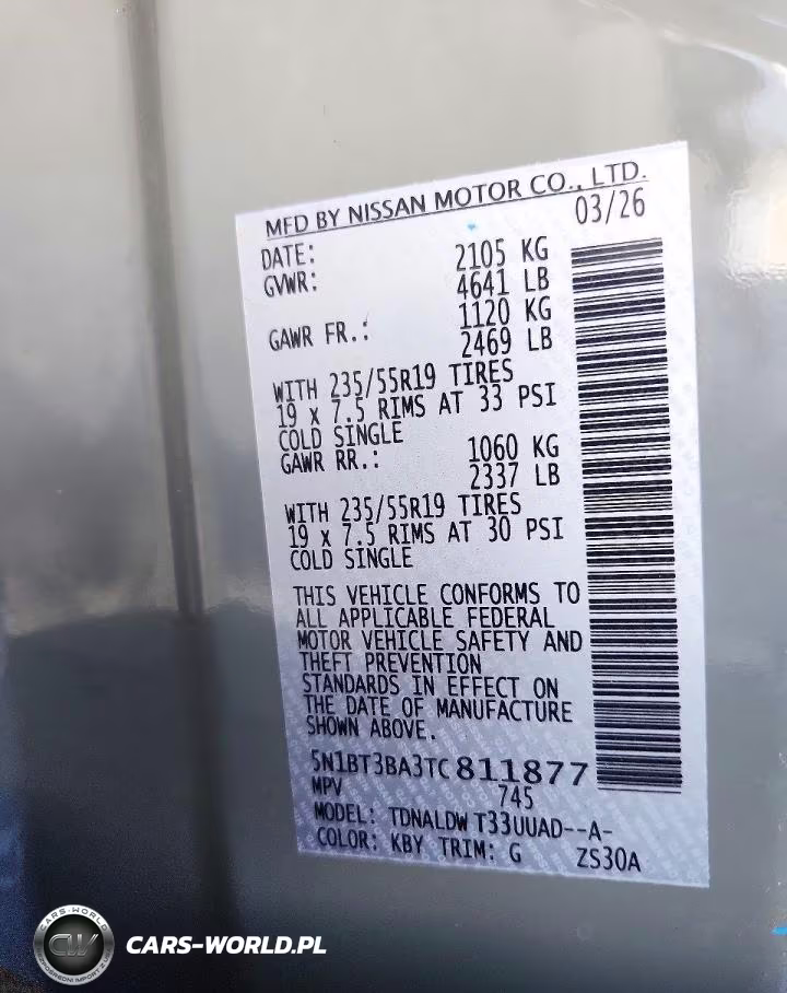 2026 Nissan Rogue Dark Armor VIN:5N1BT3BA3TC811877 - 12