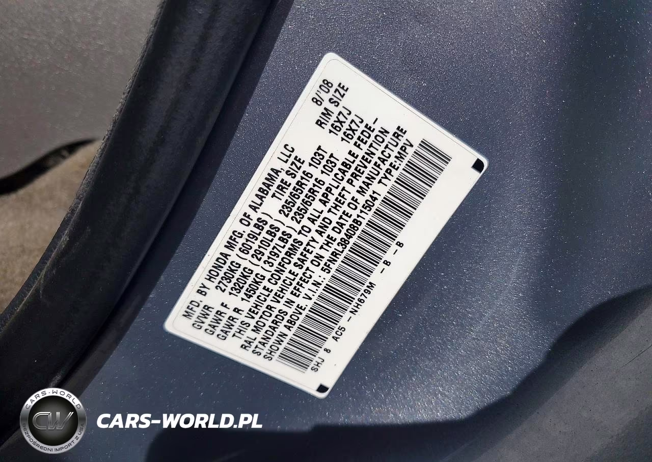 2008 Honda Odyssey Ex VIN:5FNRL38408B115041 - 13