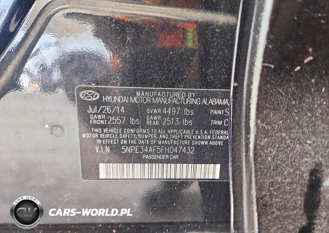 2015 Hyundai Sonata Limited VIN:5NPE34AF5FH047432 - 12