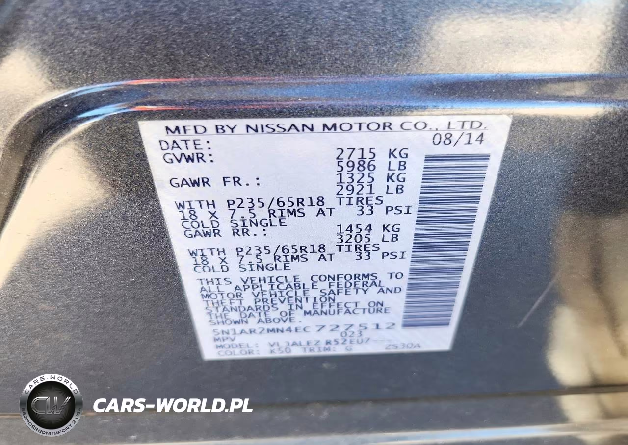 2014 Nissan Pathfinder Sv VIN:5N1AR2MN4EC727512 - 13