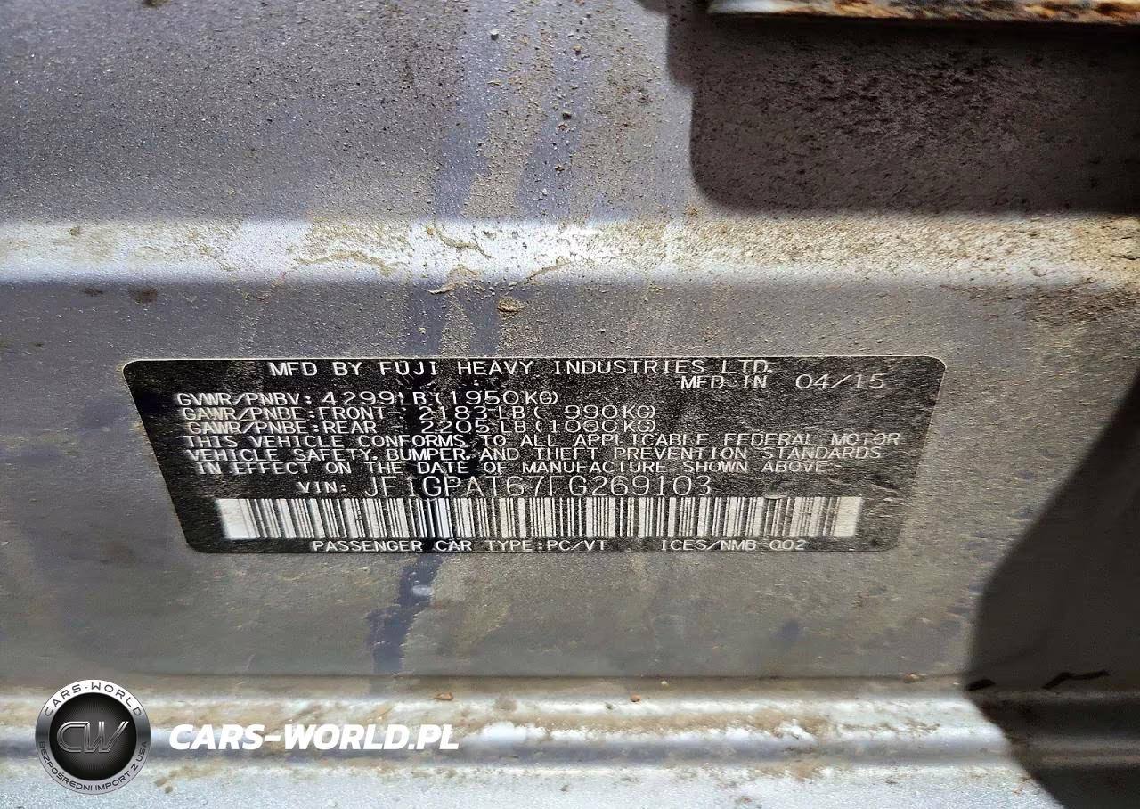 2015 Subaru Impreza Sport VIN:JF1GPAT67FG269103 - 14