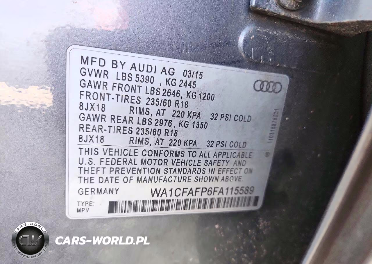 2015 Audi Q5 Premium VIN:WA1CFAFP6FA115589 - 12