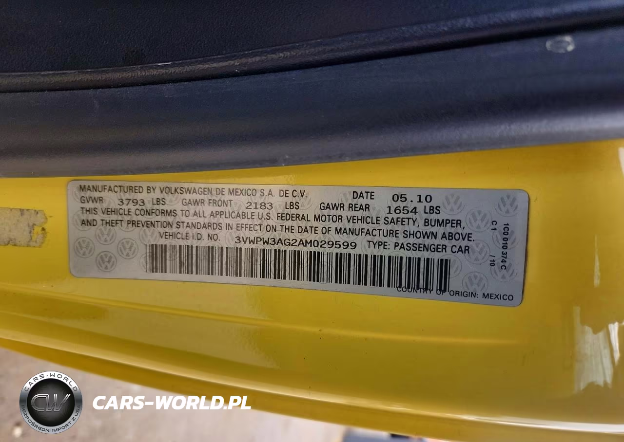 2010 Volkswagen New Beetle VIN:3VWPW3AG2AM029599 - 12